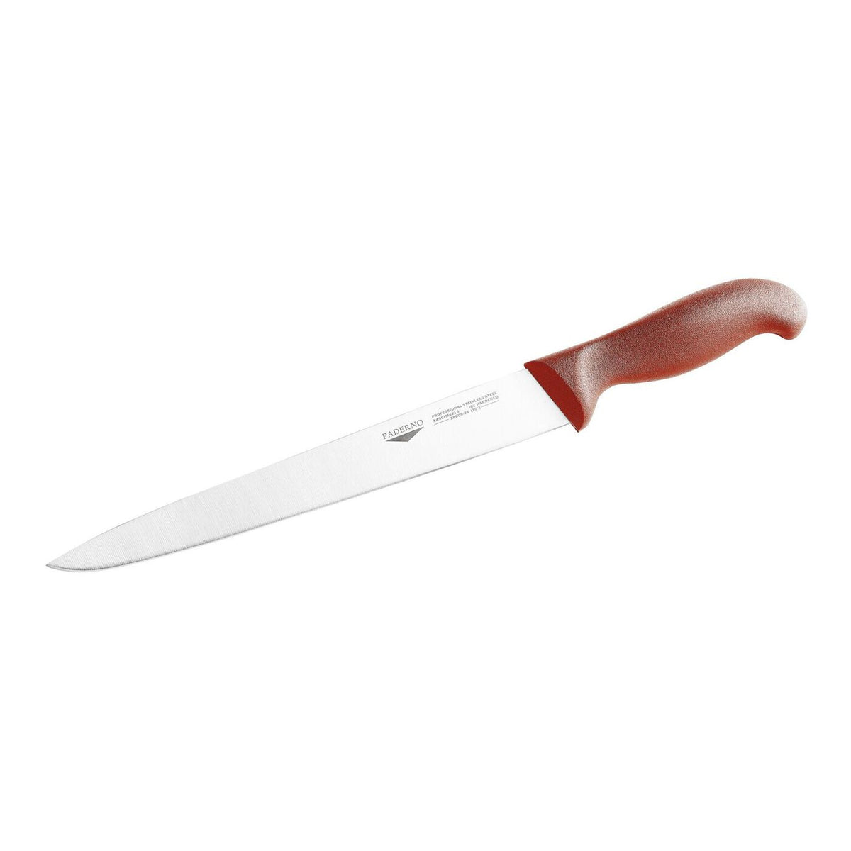 Coltello affettare 25 cm stampato manico rosso Paderno - 18006R25