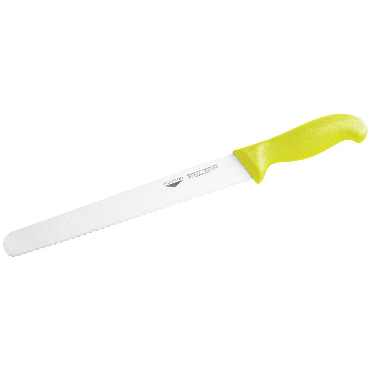 Coltello pane 30 cm stampato manico giallo Paderno - 18028Y30