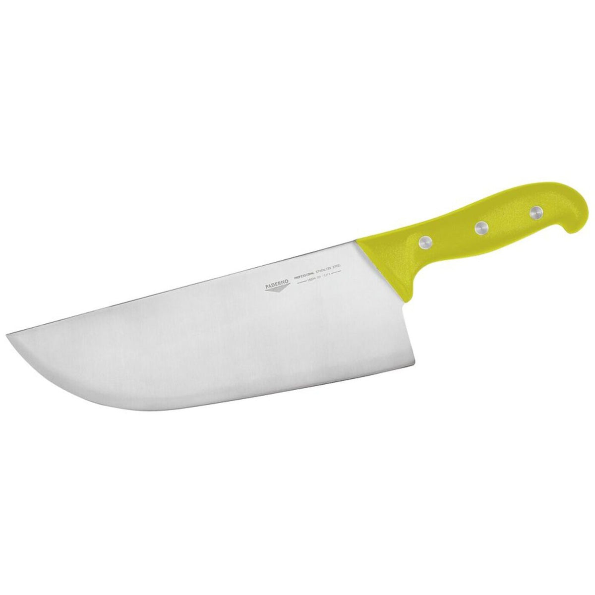 Coltello mezzo colpo 28 cm 0,75 kg manico giallo Paderno - 18224Y28