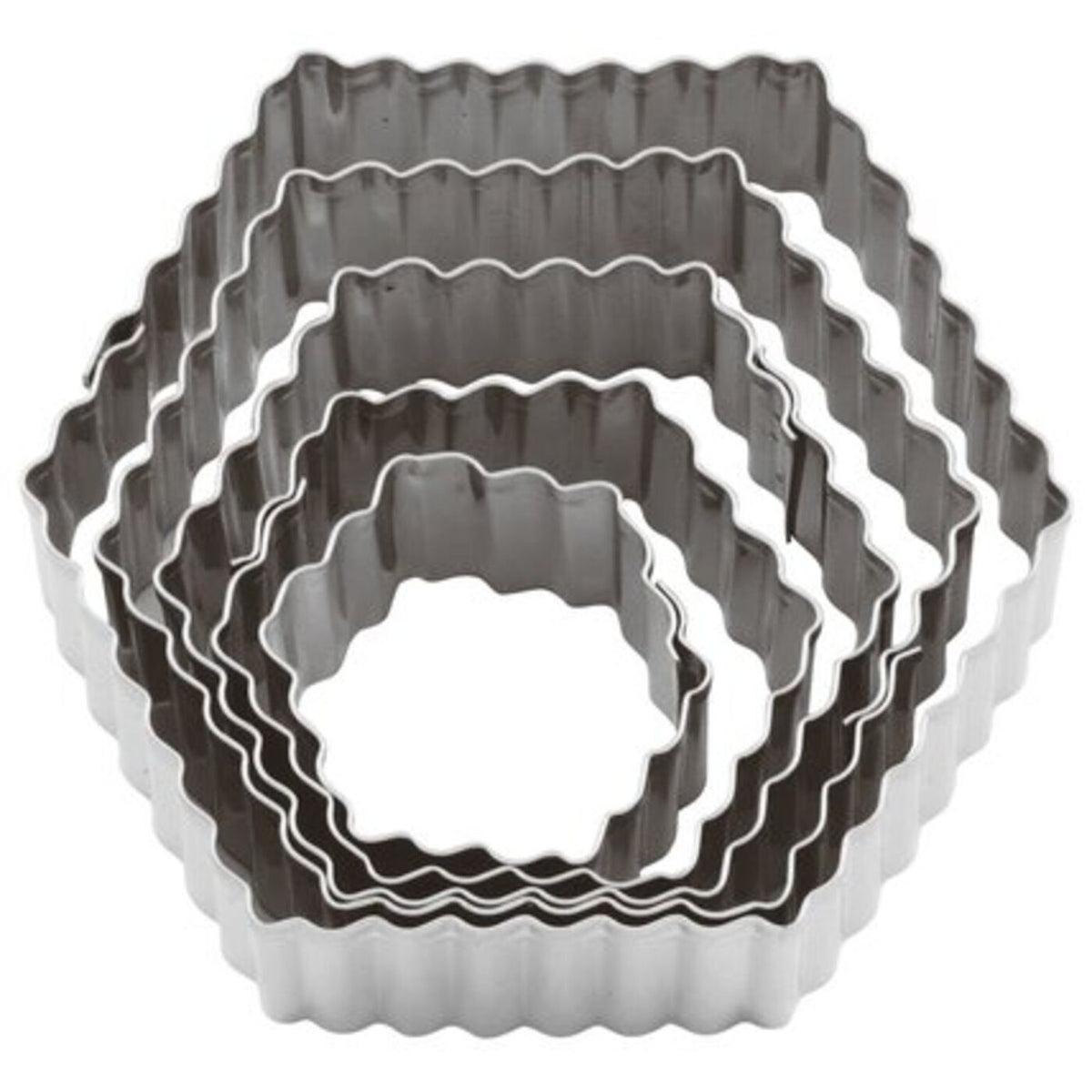 Tagliapasta esagono festonato in acciaio inox Paderno - 47315-10
