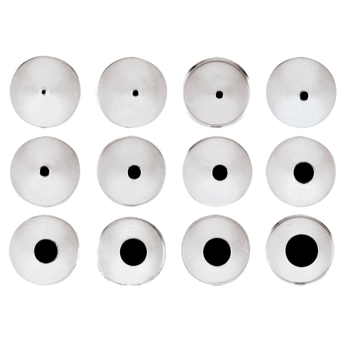 Confezione da 12 bocchette assortite in acciaio inox Paderno - 47357-20