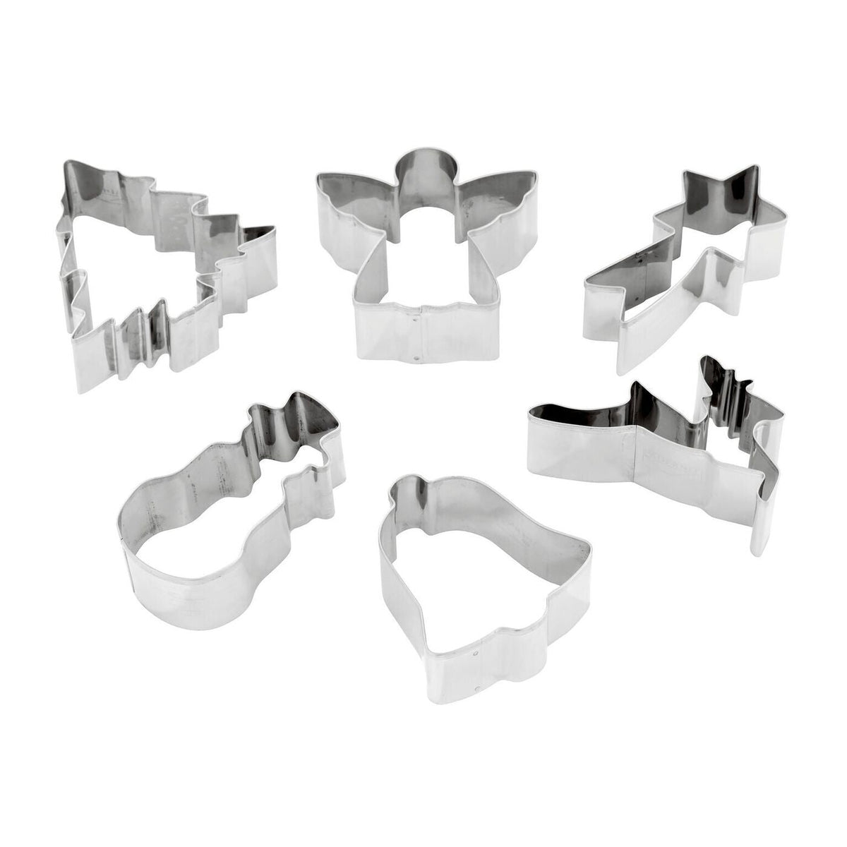 Set da 6 tagliapasta natale in acciaio inox Paderno - 47387-01