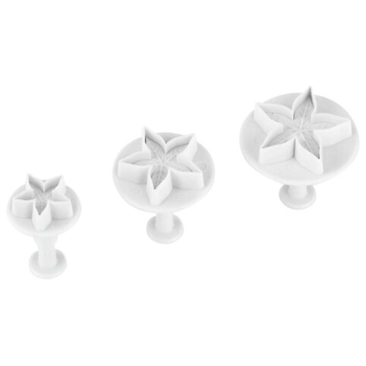 Set da 3 tagliapasta con espulsore a forma di petunia in ABS Paderno - 47622-01