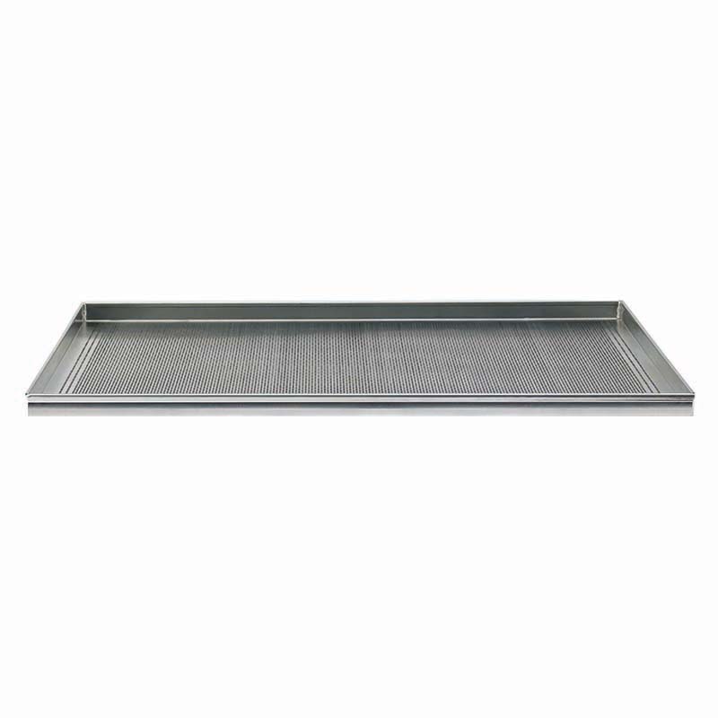 Perforated rectangular aluminum tray 60x40x2 cm