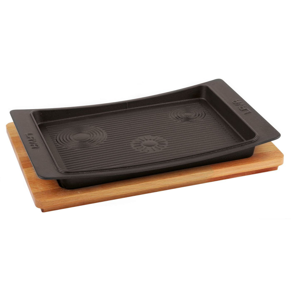 Piatto rettangolare ghisa con tagliere faggio 36x24 cm Paderno - Paderno, immagine ufficiale