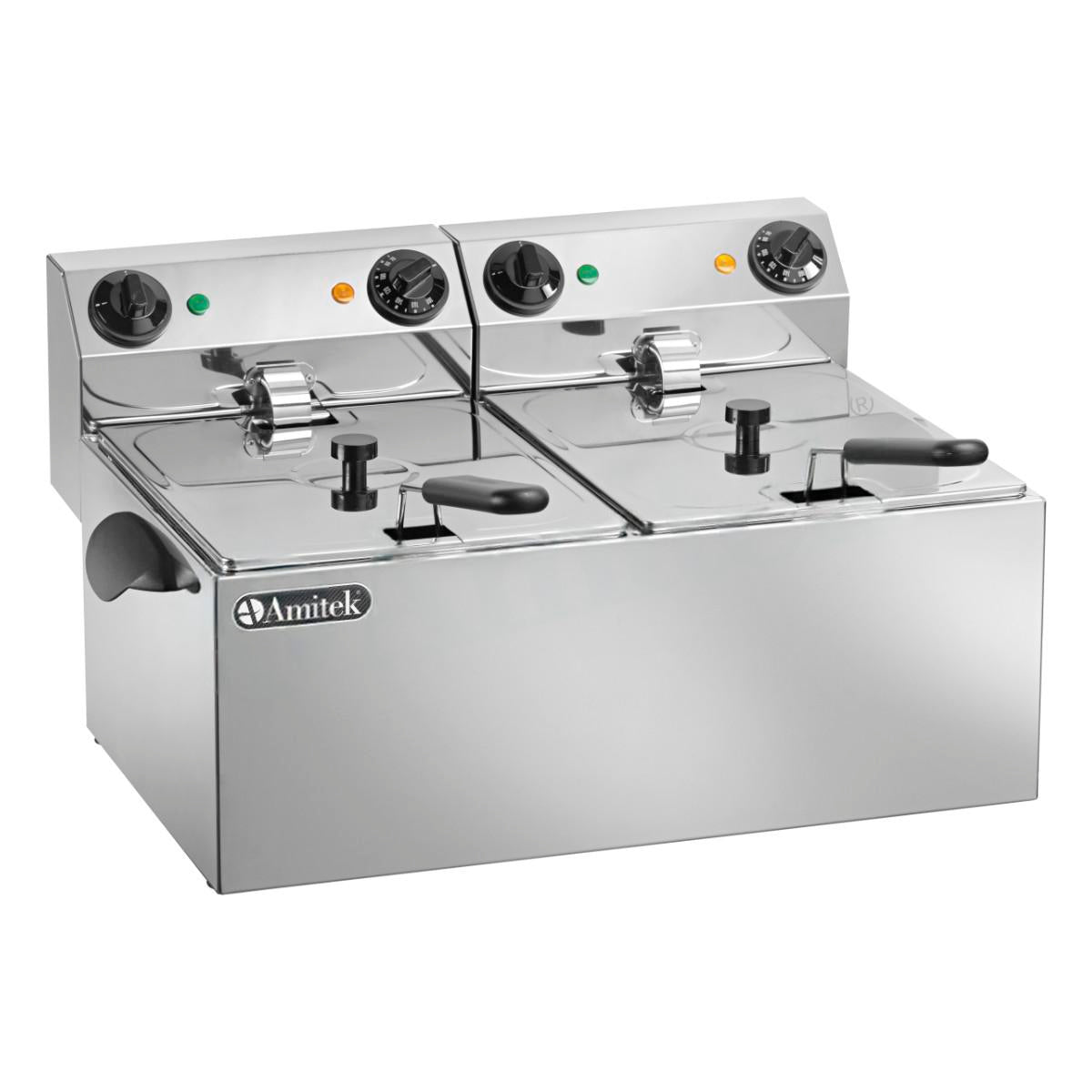 Friggitrice elettrica due vasche 6+6lt